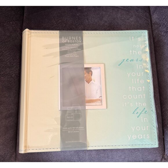 Burnes of Boston Photo Memo Album 160 Pockets 4" x 6" Memo Area Life in Years - Picture 1 of 5